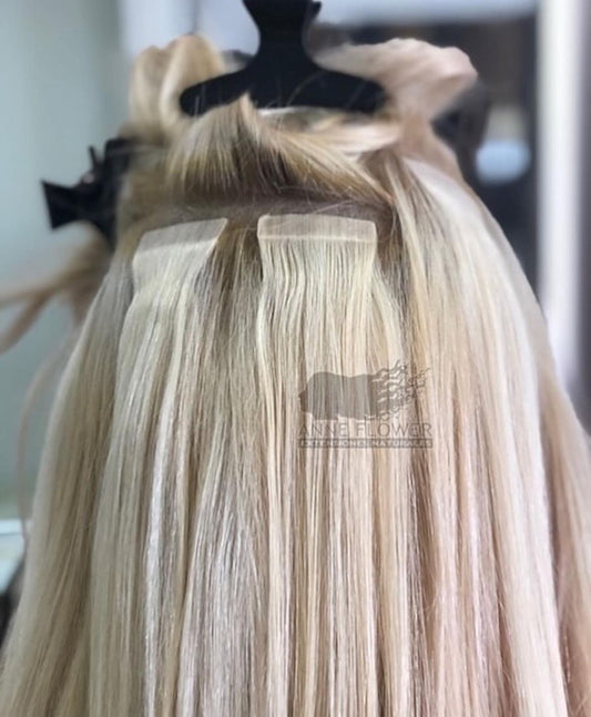 10 tapes human hair extensions 24”